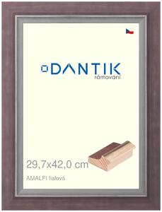 DANTIK rám na obraz 29,7x42 | AMALFI fialová (Plexi Čiré)