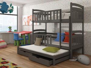 Detská posteľ 90 x 200 cm VIOLA (s roštom a úl. priestorom) (grafit). Vlastná spoľahlivá doprava až k Vám domov. 1013282
