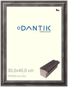 DANTIK rám na obraz 30x40 | TRITON cín (Plexi Čiré)