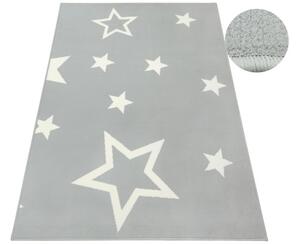Koberec LUNA 533744/89944 hviezdy, sivý / krémový