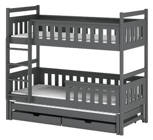 Detská posteľ 80 x 180 cm KARLA (s roštom a úl. priestorom) (grafit). Vlastná spoľahlivá doprava až k Vám domov. 1013198