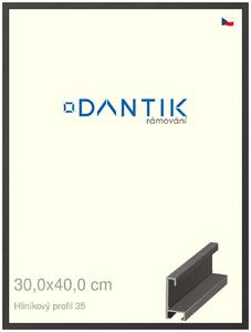 DANTIK rám na obraz 30x40 | ALU Dýha černá (Plexi Čiré)
