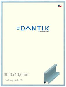 DANTIK rám na obraz 30x40 | ALU Dýha barevná modrá pastel (Plexi Čiré)