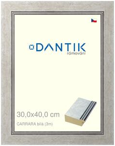 DANTIK rám na obraz 30x40 | CARRARA Bílá (Plexi Čiré)