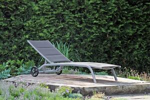 Home Garden Záhradné ležadlo s kolieskami Ibiza, strieborná/čierna