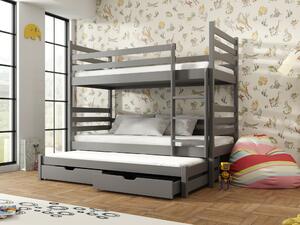 Detská posteľ 90 x 200 cm TORI (s roštom a úl. priestorom) (grafit). Vlastná spoľahlivá doprava až k Vám domov. 1013330