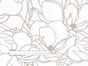 Biante Bavlnený oválny obrus Sandra SA-268 Béžové designové kvety na bielom 100x140 cm