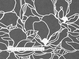 Biante Bavlnená obliečka na vankúš Sandra SA-269 Biele designové kvety na sivom 30 x 50 cm