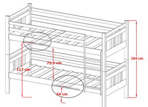 Detská posteľ 80 x 180 cm ARAS (s roštom a úl. priestorom) (borovica). Vlastná spoľahlivá doprava až k Vám domov. 1013332