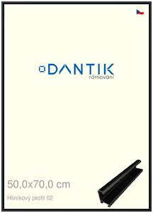 DANTIK rám na obraz 50x70 | ALU Černá matná (Plexi Čiré)