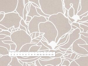 Biante Bavlnená obliečka na vankúš Sandra SA-270 Biele designové kvety na béžovom 50 x 60 cm