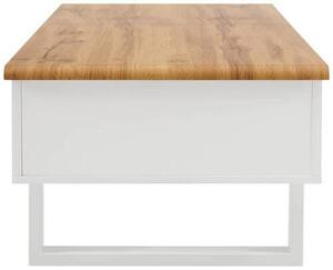 KONFERENČNÝ STOLÍK, biela, farba duba, kov, kompozitné drevo, 120/60/40-65 cm Livetastic - Stolíky do obývačky, Online Only