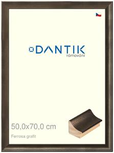 DANTIK rám na obraz 50x70 | Ferrosa grafit (Plexi Čiré)