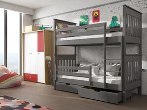 Detská posteľ 90 x 200 cm Brad (s roštom a úl. priestorom) (grafit). Vlastná spoľahlivá doprava až k Vám domov. 1013548