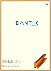 DANTIK rám na obraz 59,4x84 | ALU Oranžová Citrin broušená (Plexi Čiré)
