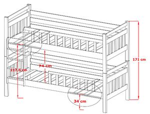 Detská posteľ 80 x 190 cm Mao (s roštom a úl. priestorom) (grafit). Vlastná spoľahlivá doprava až k Vám domov. 1013390