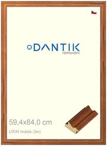 DANTIK rám na obraz 59,4x84 | LYON hnědá (Plexi Čiré)