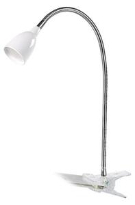 Stolná flexibilná LED lampa s klipom Solight, 2,5 W, teplá biela, biela