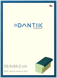 DANTIK rám na obraz 59,4x84 | BOX modrá mořená (Plexi Čiré)