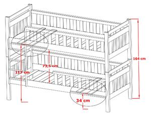 Detská posteľ 80 x 190 cm Tommy (s roštom a úl. priestorom) (borovica). Vlastná spoľahlivá doprava až k Vám domov. 1013420