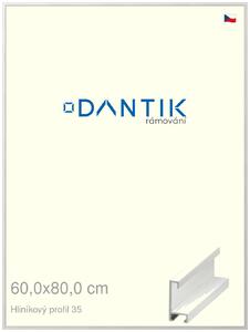 DANTIK rám na obraz 60x80 | ALU Dýha bílá (Plexi Čiré)