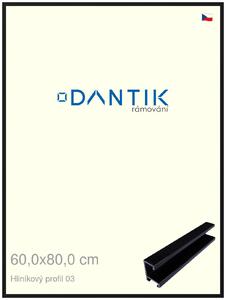 DANTIK rám na obraz 60x80 | ALU Černá Florentinská (Plexi Čiré)