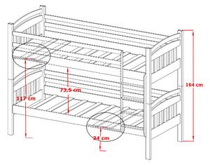 Detská posteľ 80 x 180 cm Galvin (s roštom a úl. priestorom) (grafit). Vlastná spoľahlivá doprava až k Vám domov. 1013342