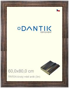 DANTIK rám na obraz 60x80 | TRITON široký měď antik (Plexi Čiré)