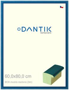 DANTIK rám na obraz 60x80 | BOX modrá mořená (Plexi Čiré)