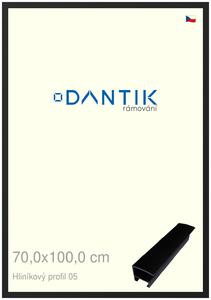DANTIK rám na obraz 70x100 | ALU Černá matná (Plexi Čiré)