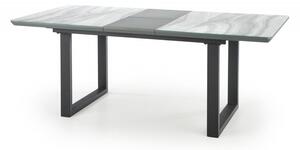 Rozkladací jedálenský stôl MARLEY biely mramor / čierna Halmar