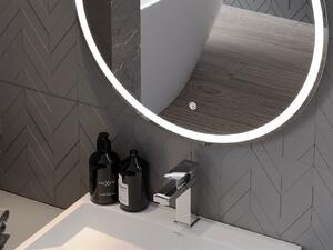 Mexen Gobi, LED okrúhle kúpeľňové zrkadlo s podsvietením 90 cm, 6000K, ochrana proti zahmlievaniu, 9801-090-090-611-00