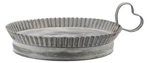 Dekoratívny podnos Heart Antique Zinc 24 cm