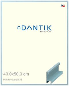 DANTIK rám na obraz 40x50 | ALU Dýha barevná modrá pastel (Plexi Čiré)