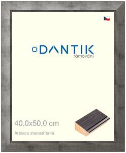 DANTIK rám na obraz 40x50 | Artdeco starostříbrná (Plexi Čiré)