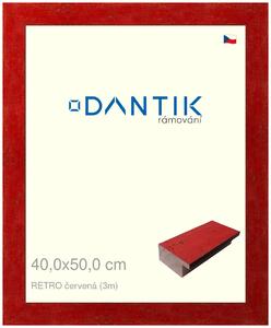 DANTIK rám na obraz 40x50 | RETRO červená (Sklo Čiré)