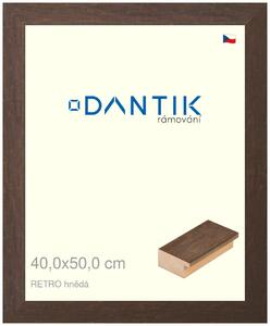 DANTIK rám na obraz 40x50 | RETRO hnědá (Sklo Čiré)