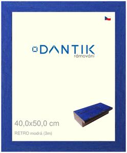 DANTIK rám na obraz 40x50 | RETRO modrá (Sklo Čiré)