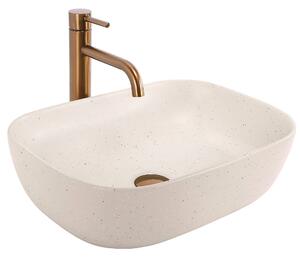 Rea Belinda Sandy, umývadlo na dosku 465x300x135 mm, imitácia kameňa-béžová, REA-U4000