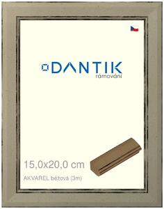 DANTIK rám na obraz 15x20 | AKVAREL béžová (Sklo Čiré)