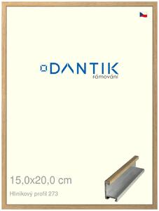 DANTIK rám na obraz 15x20 | ALU Dýha dub (Sklo Čiré)