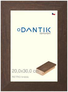 DANTIK rám na obraz 20x30 | RETRO hnědá (Sklo Čiré)