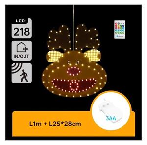 Aigostar - LED vianočná dekorácia 218xLED/3xAA IP44 + diaľkové ovládanie sob 28 cm