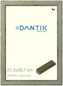 DANTIK rám na obraz 21x29,7 | AKVAREL zelená (Sklo Čiré)