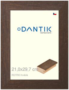 DANTIK rám na obraz 21x29,7 | RETRO hnědá (Sklo Čiré)