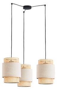 TLG Závesné škandinávske osvetlenie na lanku BOHO, 3xE27, 60W, okrúhle, béžové
