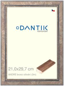 DANTIK rám na obraz 21x29,7 | ANDRE bronz střední (Sklo Čiré)
