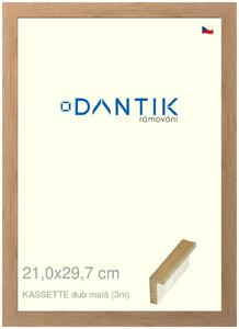 DANTIK rám na obraz 21x29,7 | KASSETTE dub malá (Sklo Čiré)