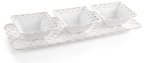Dekorstudio Ozdobné misky na podnose BELIA03 40 x 15 x 5 cm - krémové