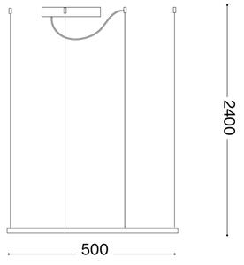 Ideal Lux - LED luster na lane ORACLE SLIM LED/33W/230V CRI 90 50x50 cm zlatý
